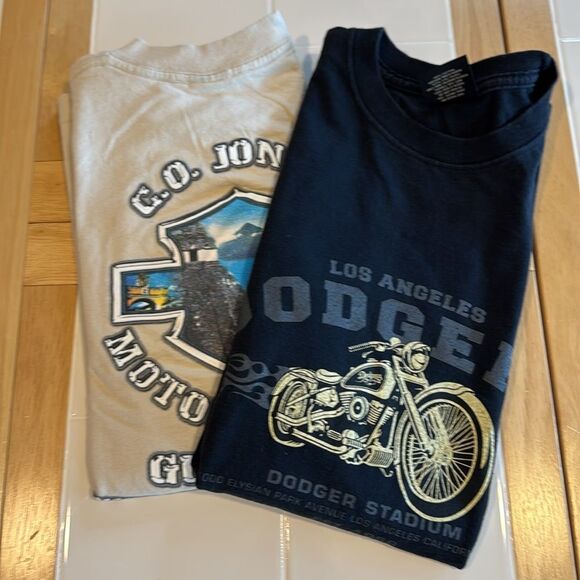 Lot of 2 Motorcycle Cotton Tee Shirts Dodgers and Guatemala Sz M - Picture 2 of 15